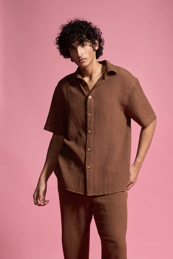 CRINKLE COTTON SHIRT - dash and dot dash and dot