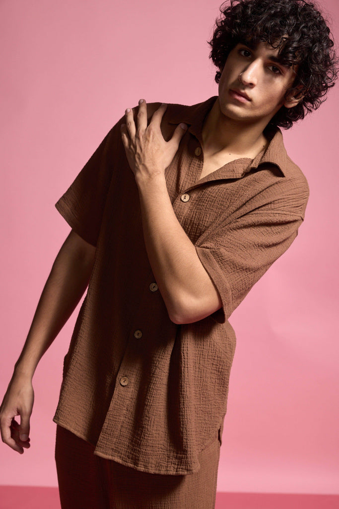 CRINKLE COTTON SHIRT - dash and dot dash and dot