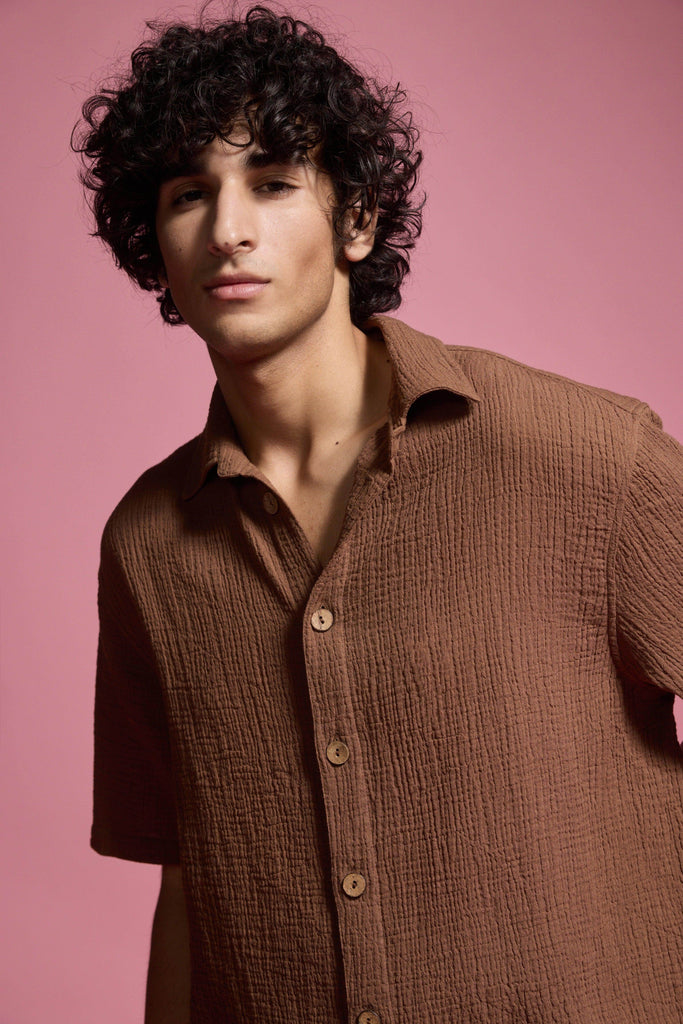 CRINKLE COTTON SHIRT - dash and dot dash and dot