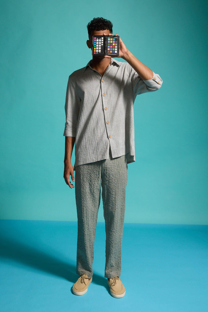 WASHED SEERSUCKER SHIRT - dash and dot dash and dot