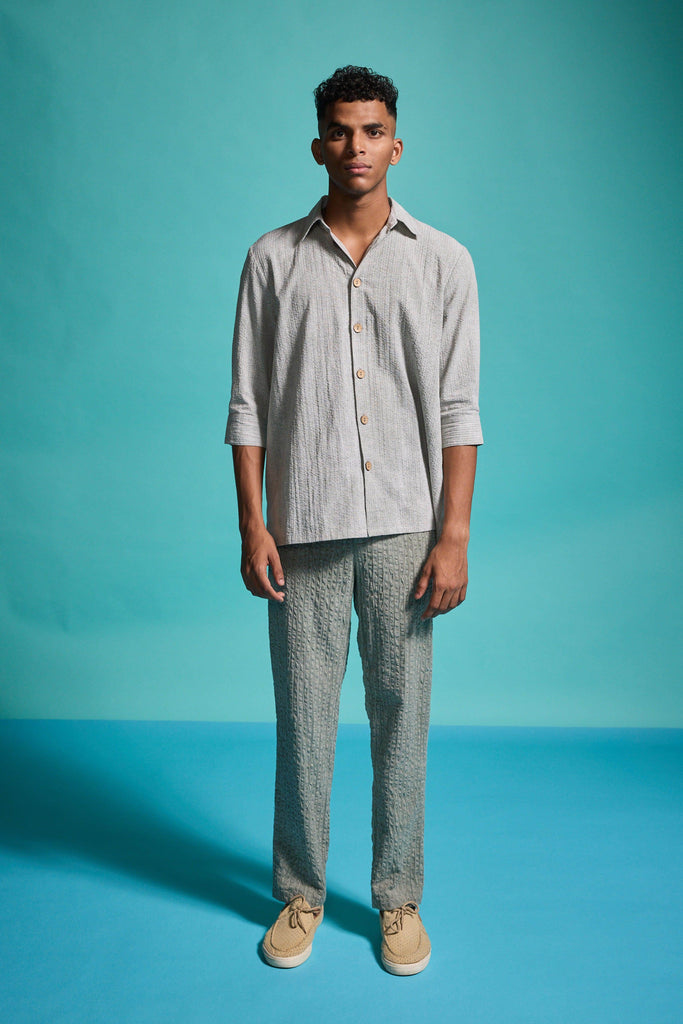 WASHED SEERSUCKER SHIRT - dash and dot dash and dot