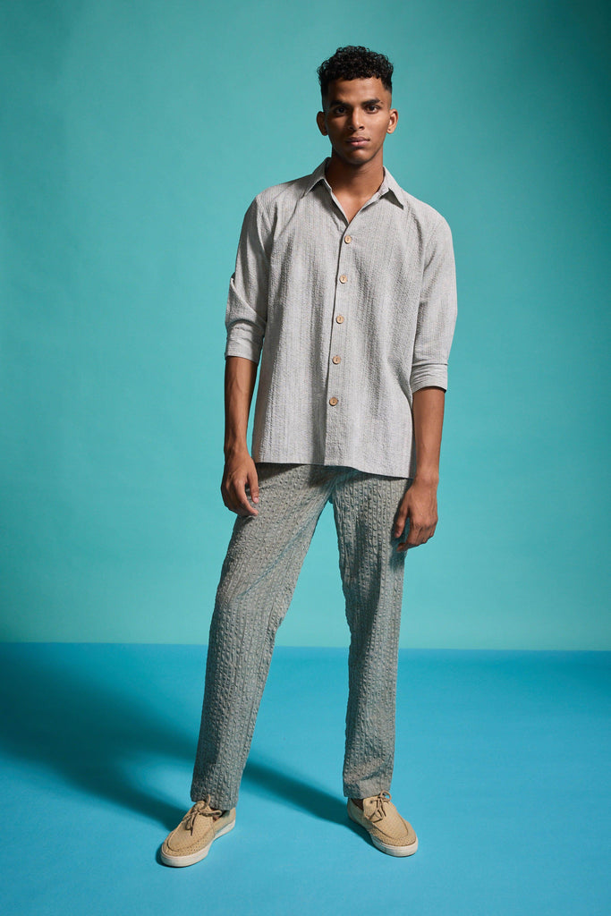 WASHED SEERSUCKER SHIRT - dash and dot dash and dot