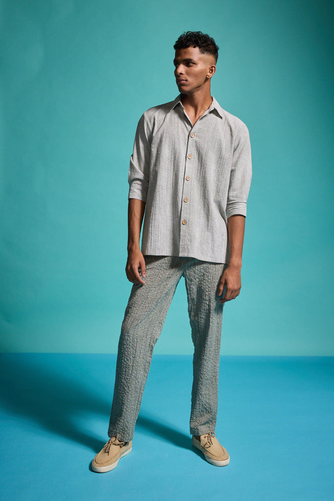 WASHED SEERSUCKER SHIRT - dash and dot dash and dot