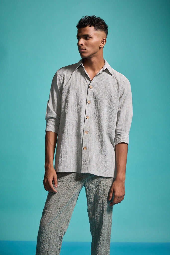 WASHED SEERSUCKER SHIRT - dash and dot dash and dot