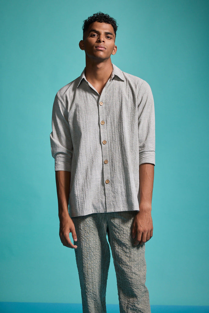 WASHED SEERSUCKER SHIRT - dash and dot dash and dot