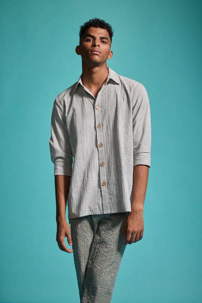 WASHED SEERSUCKER SHIRT - dash and dot dash and dot