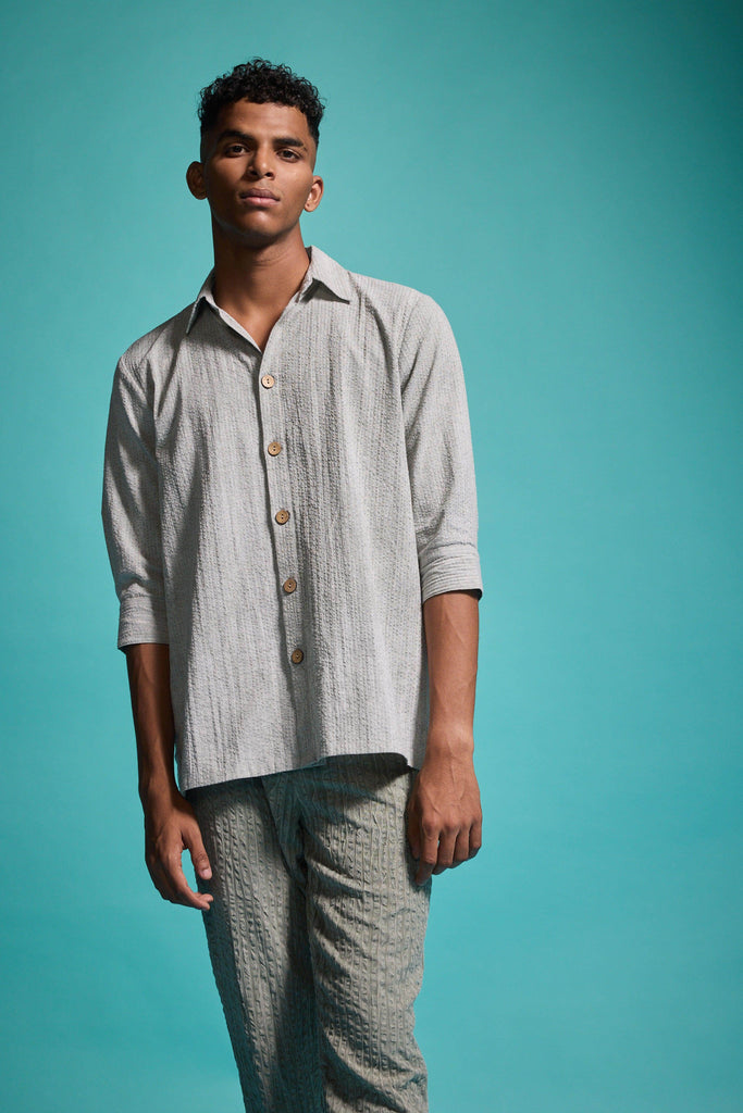 WASHED SEERSUCKER SHIRT - dash and dot dash and dot