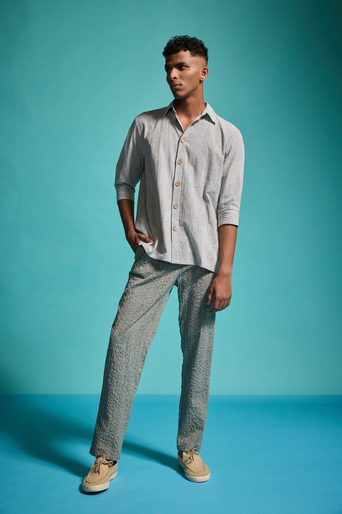 WASHED SEERSUCKER SHIRT - dash and dot dash and dot