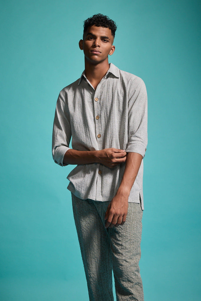 WASHED SEERSUCKER SHIRT - dash and dot dash and dot