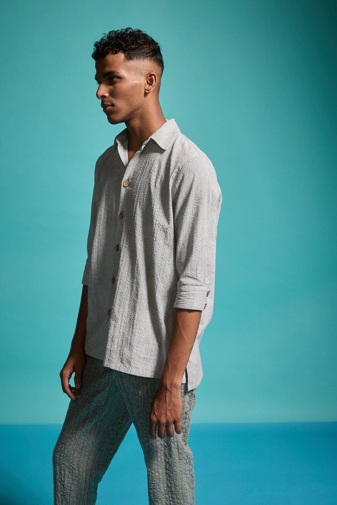 WASHED SEERSUCKER SHIRT - dash and dot dash and dot