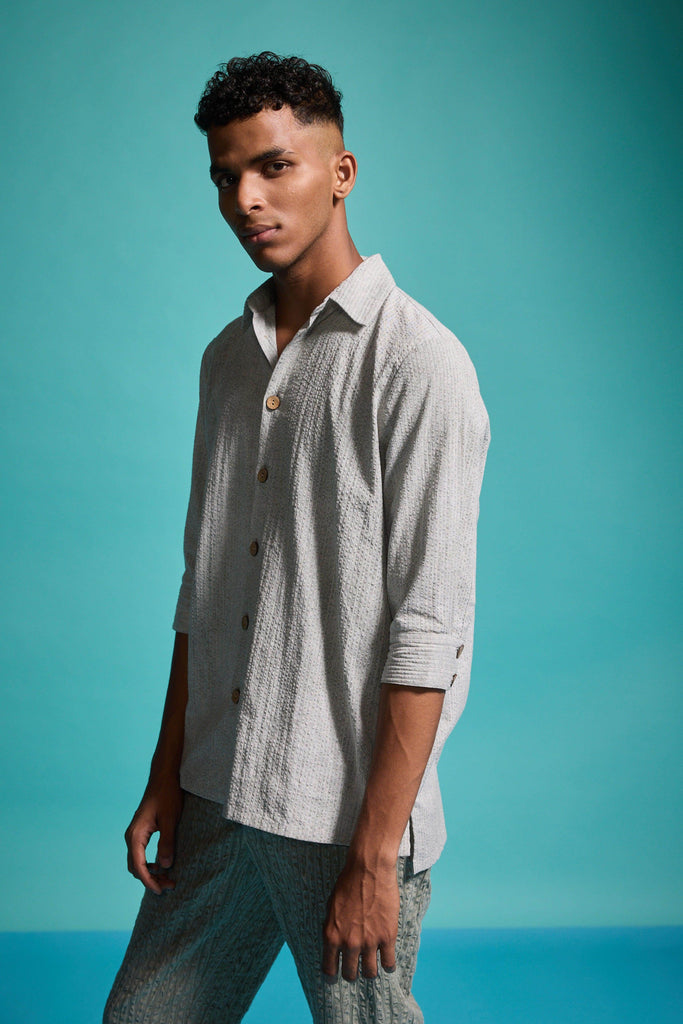 WASHED SEERSUCKER SHIRT - dash and dot dash and dot