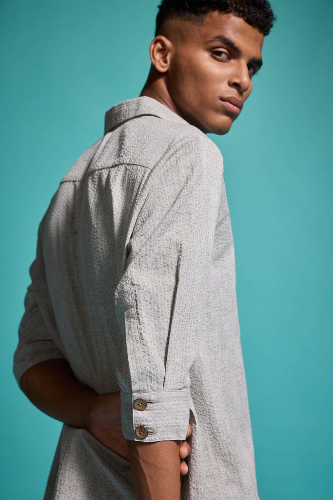 WASHED SEERSUCKER SHIRT - dash and dot dash and dot