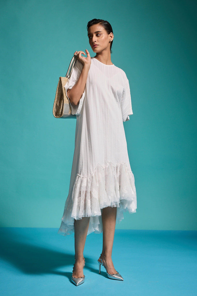 LACE HEM TEESHIRT DRESS - dash and dot dash and dot