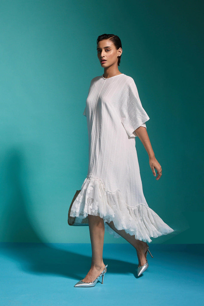 LACE HEM TEESHIRT DRESS - dash and dot dash and dot