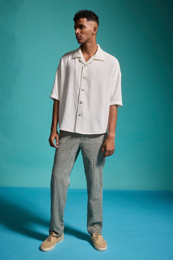 TEXTURED IVORY SHIRT - dash and dot dash and dot