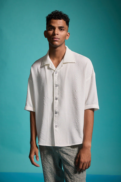 TEXTURED IVORY SHIRT - dash and dot