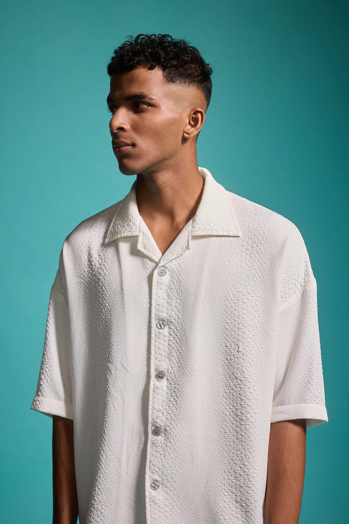 TEXTURED IVORY SHIRT - dash and dot dash and dot