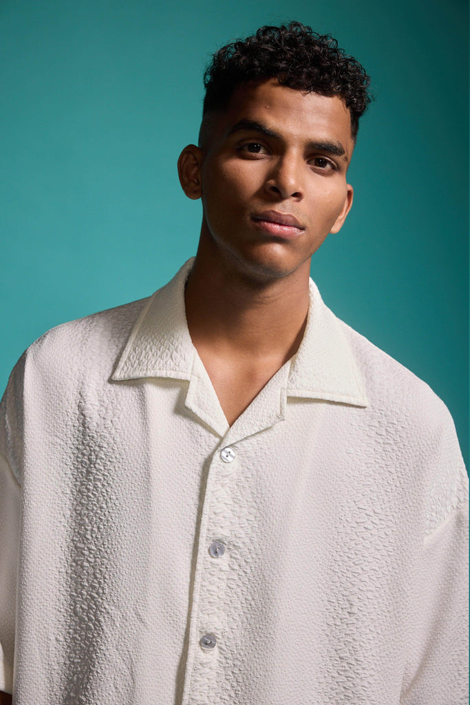 TEXTURED IVORY SHIRT - dash and dot dash and dot