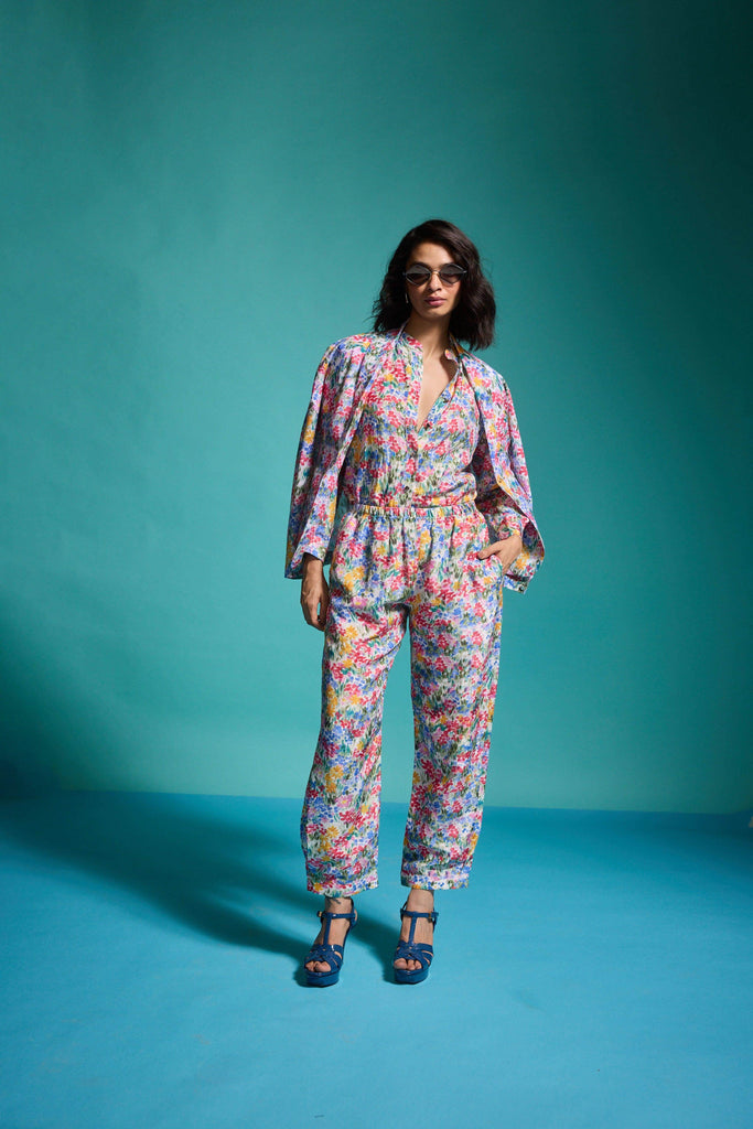 FLORAL LINEN BLAZER, SHIRT AND PANT - dash and dot dash and dot