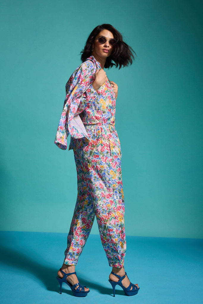 FLORAL PRINTED LINEN BLAZER - dash and dot dash and dot