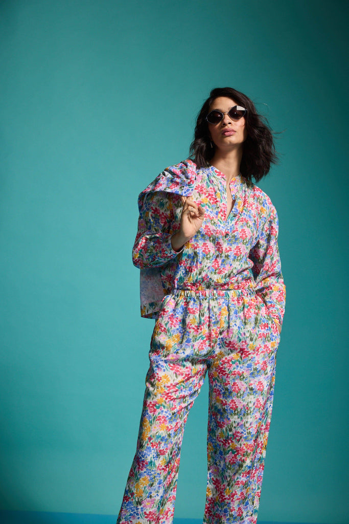 FLORAL PRINTED LINEN SHIRT - dash and dot dash and dot