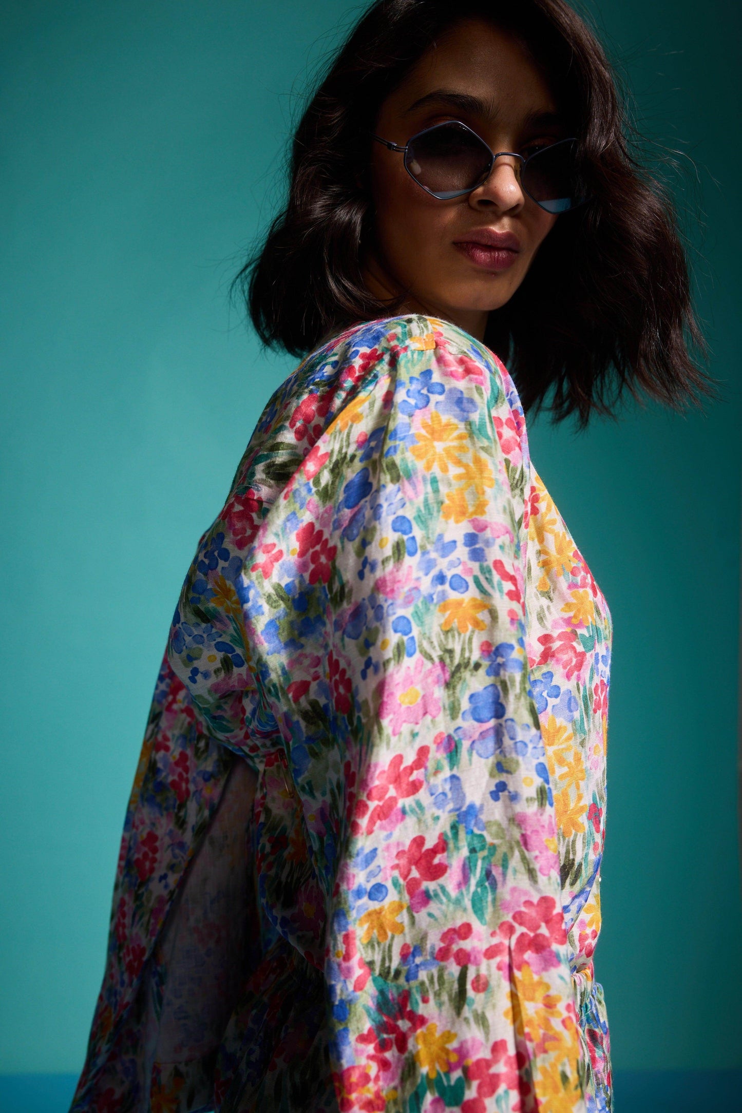 FLORAL LINEN BLAZER, SHIRT AND PANT - dash and dot