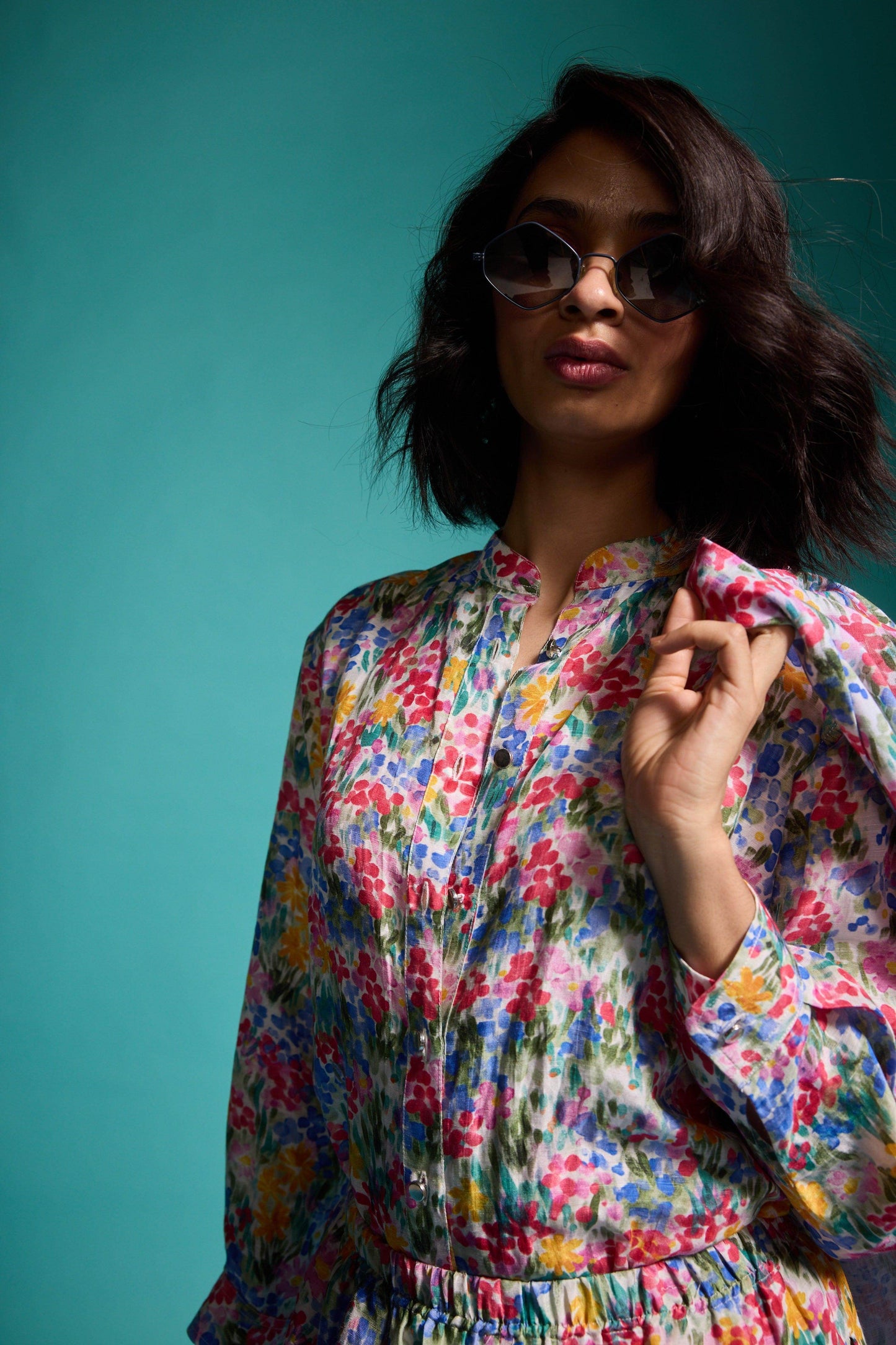FLORAL LINEN BLAZER, SHIRT AND PANT - dash and dot