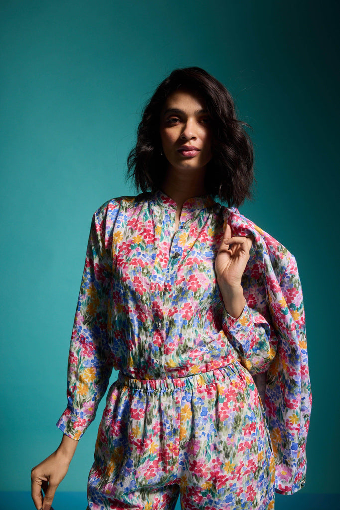 FLORAL PRINTED LINEN SHIRT - dash and dot dash and dot