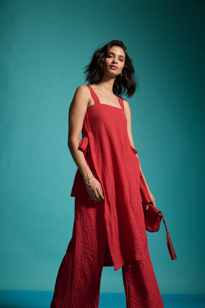 CRUSHED RED PANT - dash and dot dash and dot