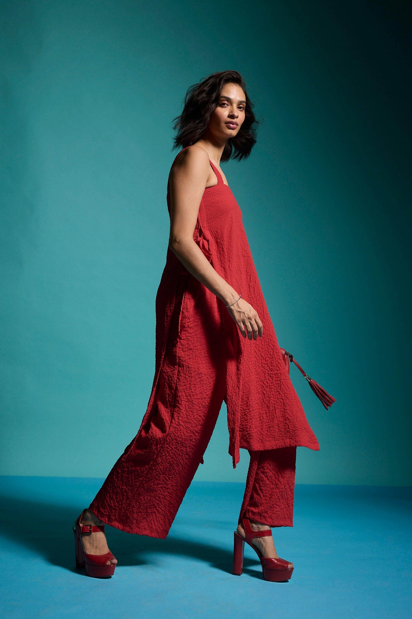 TEXTURED SIDE TIE SET - dash and dot