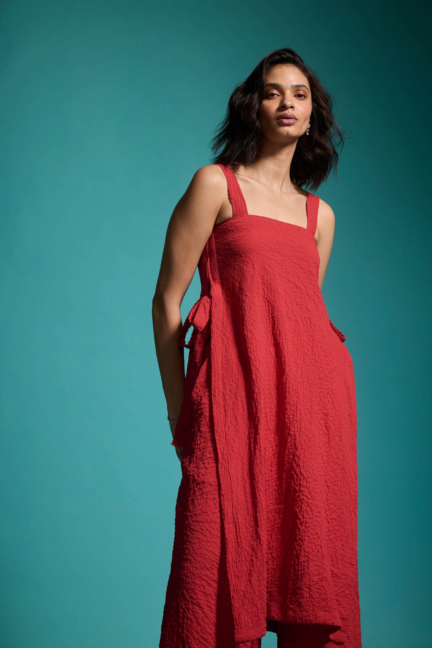 TEXTURED SIDE TIE SET - dash and dot