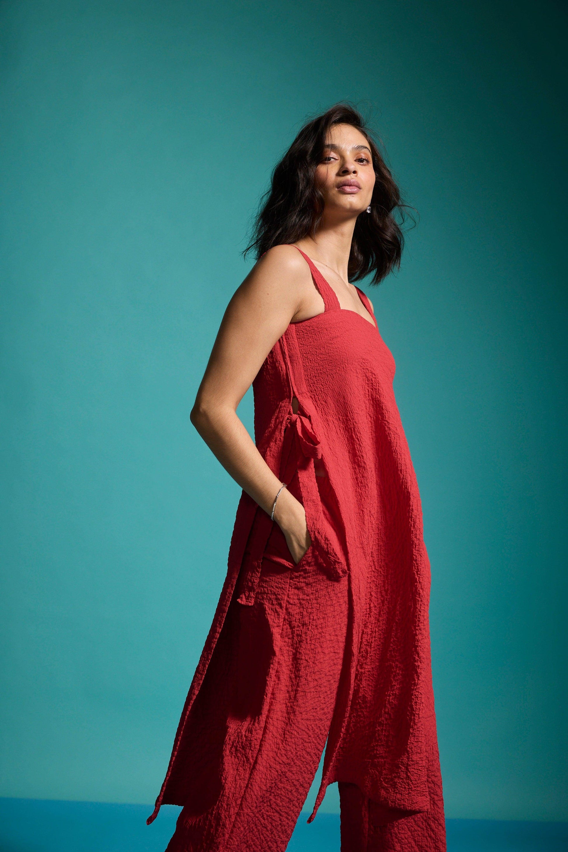 TEXTURED SIDE TIE SET - dash and dot