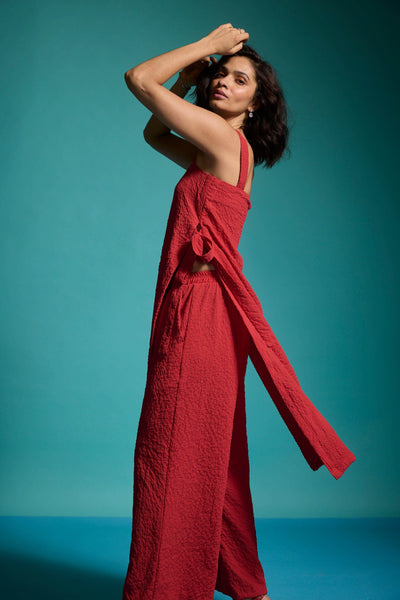 CRUSHED RED PANT - dash and dot