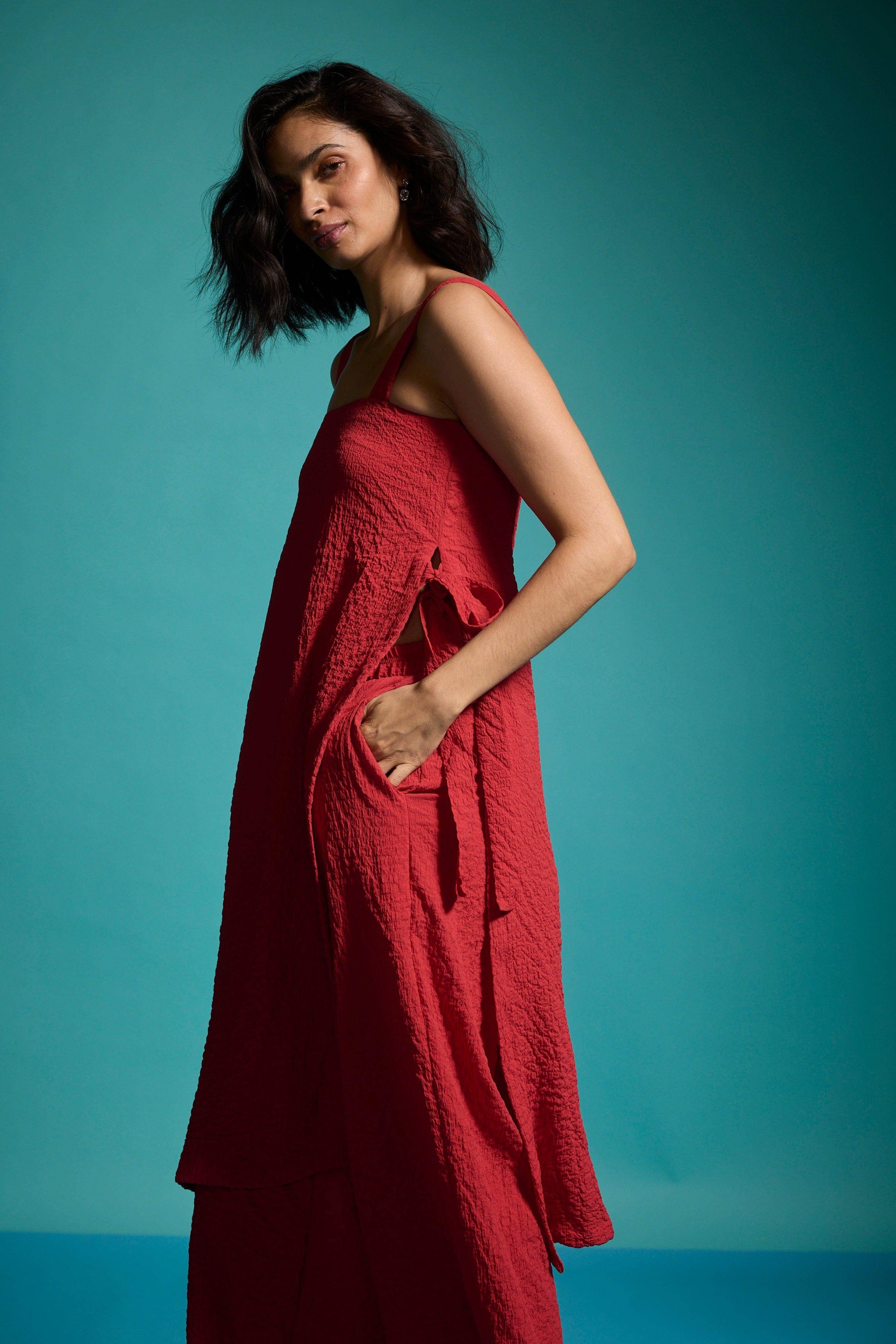 TEXTURED SIDE TIE SET - dash and dot