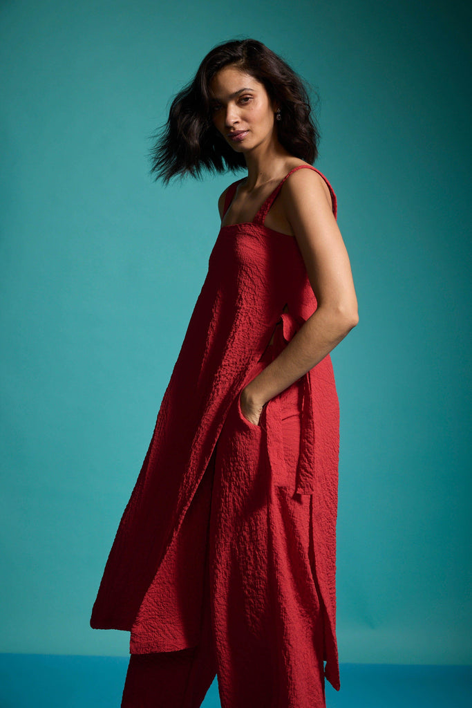 CRUSHED RED PANT - dash and dot dash and dot