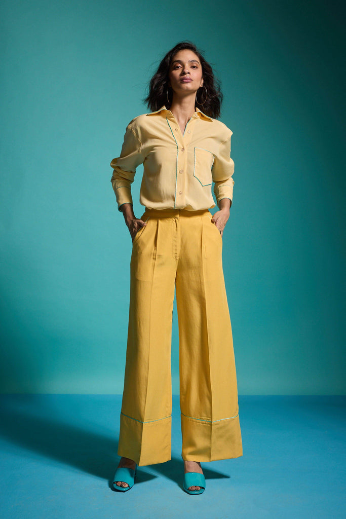 CONTRAST PIPING PANT - dash and dot dash and dot