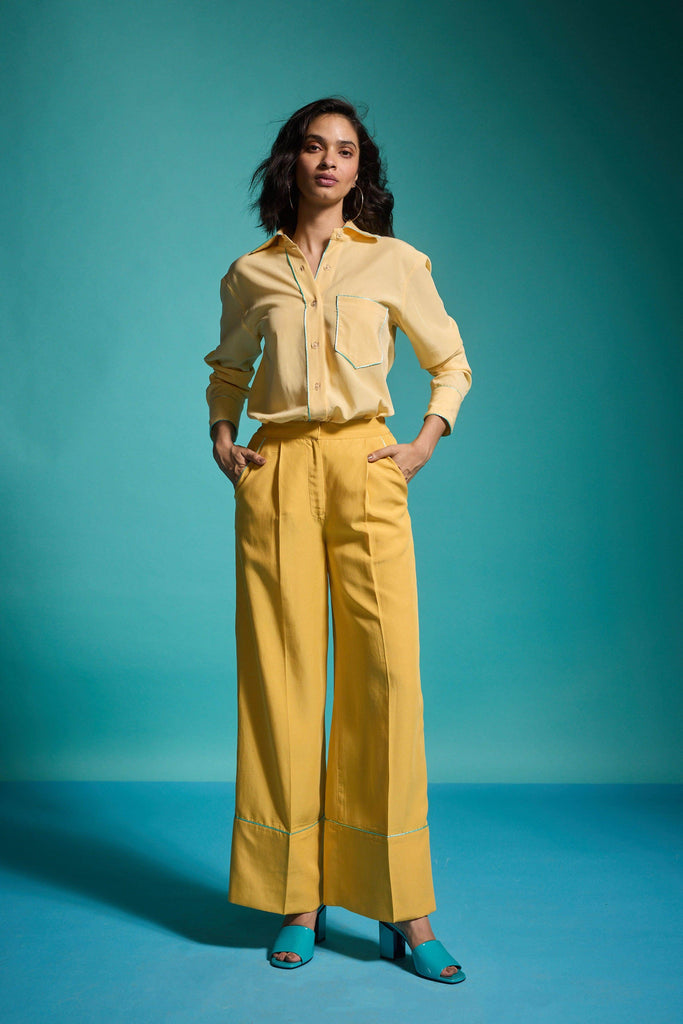 CONTRAST PIPING PANT - dash and dot dash and dot