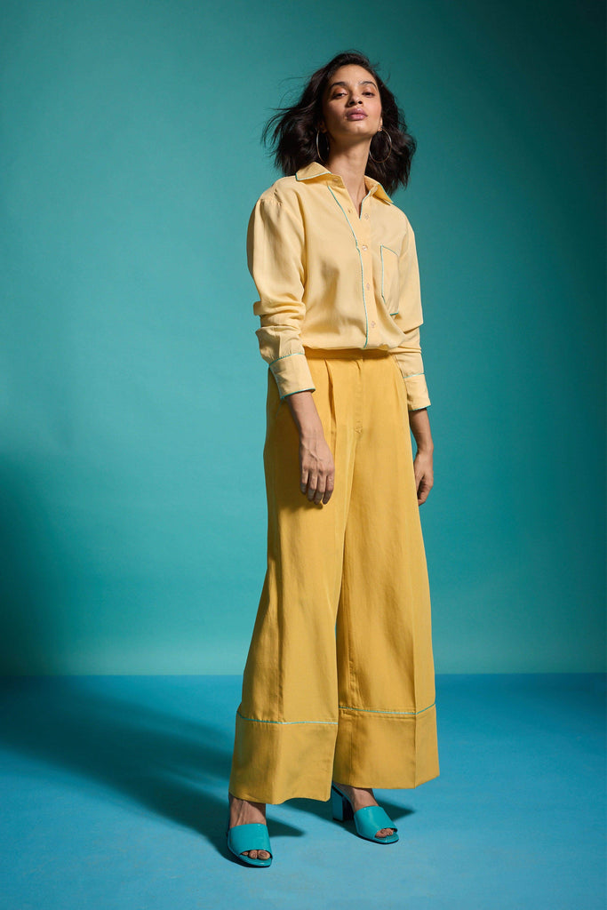 CONTRAST PIPING PANT - dash and dot dash and dot