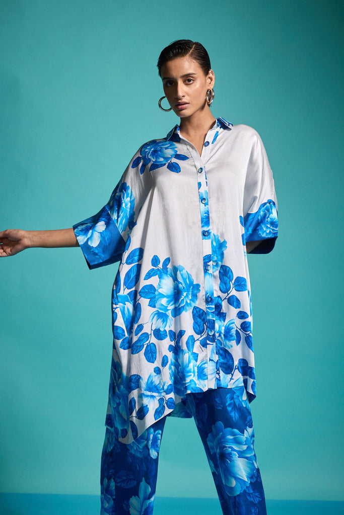 BOXY FLORAL SHIRT - dash and dot dash and dot