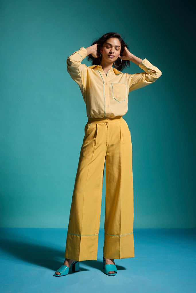 CONTRAST PIPING PANT - dash and dot dash and dot