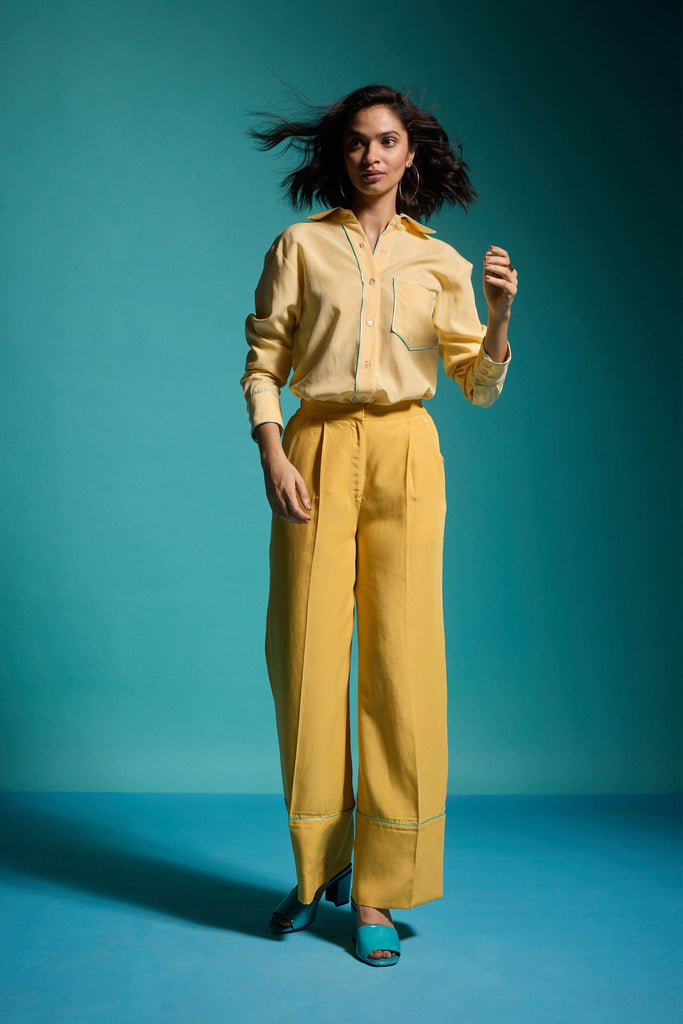 CONTRAST PIPING PANT - dash and dot dash and dot