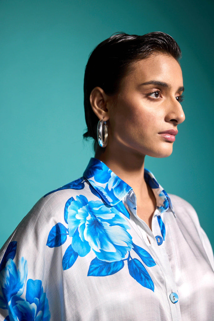 BOXY FLORAL SHIRT - dash and dot dash and dot