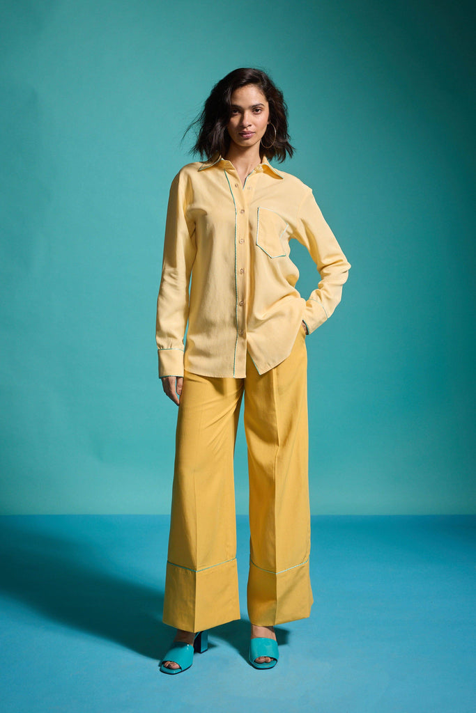 CONTRAST PIPING PANT - dash and dot dash and dot