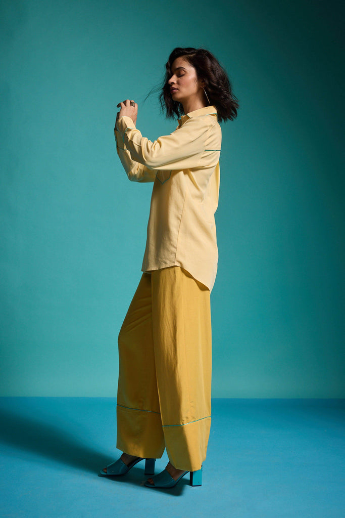 CONTRAST PIPING PANT - dash and dot dash and dot