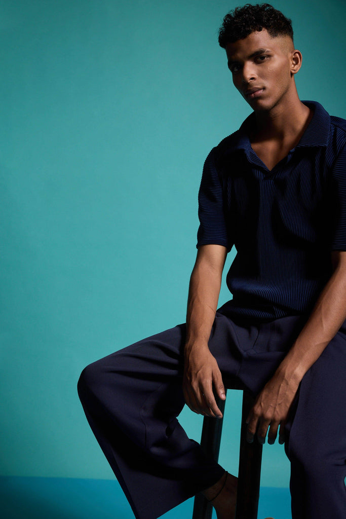 PLEAT POLO - dash and dot dash and dot