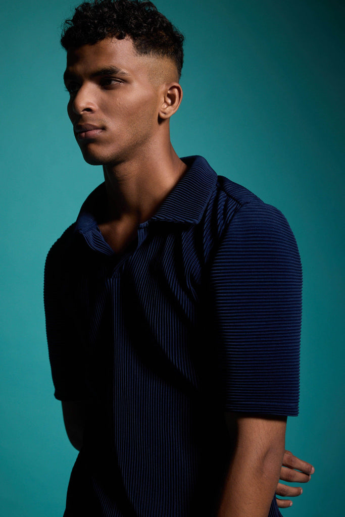 PLEAT POLO - dash and dot dash and dot