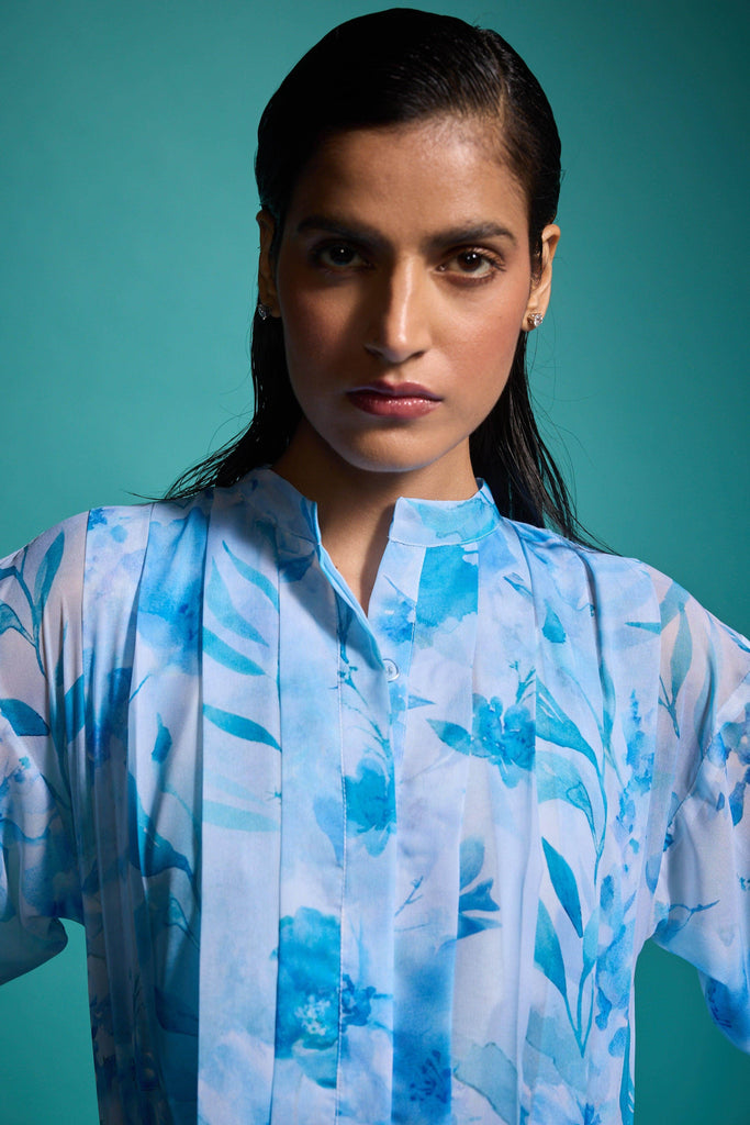 PRINTED PLEAT SET - dash and dot dash and dot