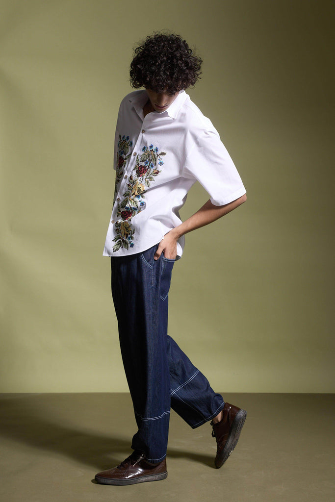 WASHED DENIM PANT - dash and dot dash and dot