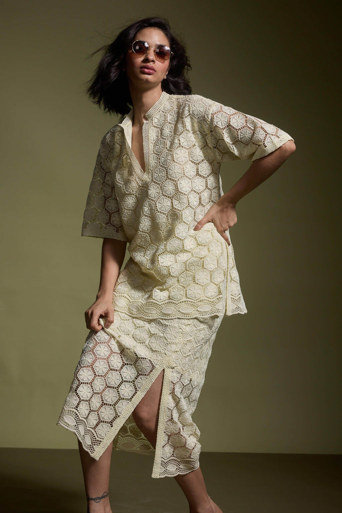 LEMON LACE TOP - dash and dot dash and dot