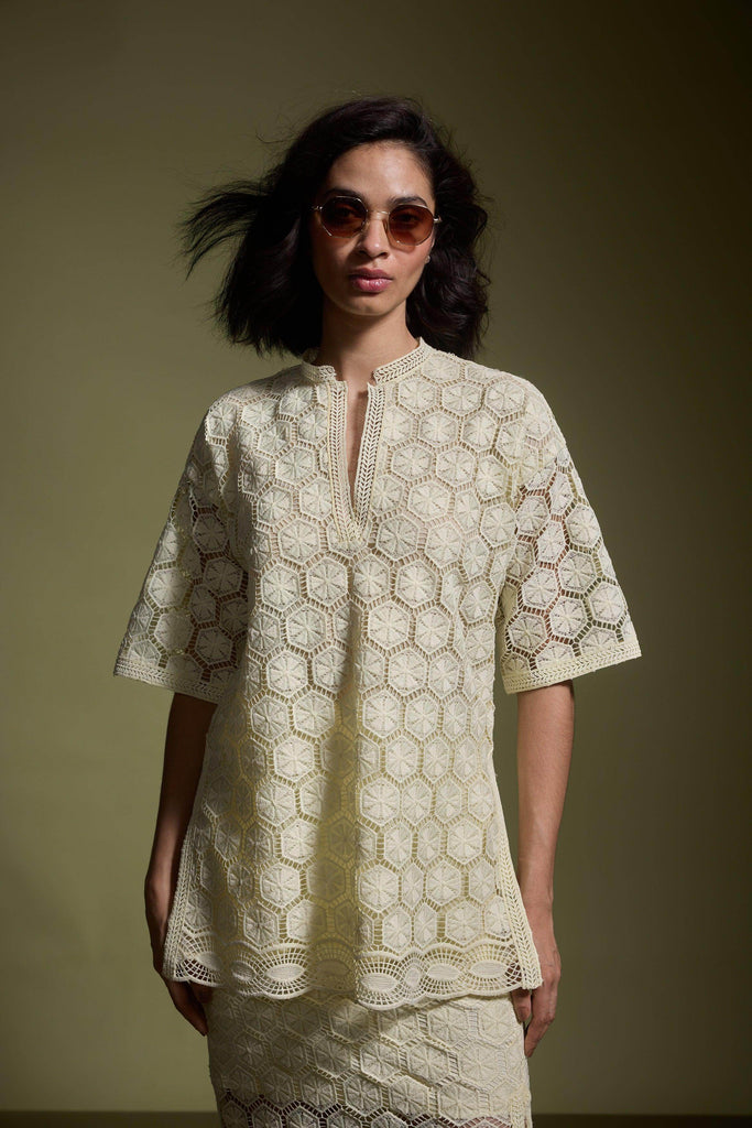 LEMON LACE TOP - dash and dot dash and dot